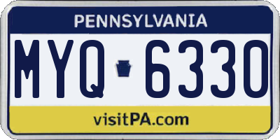 PA license plate MYQ6330