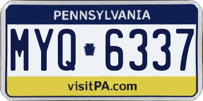 PA license plate MYQ6337