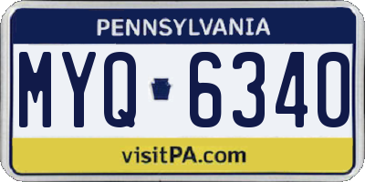 PA license plate MYQ6340