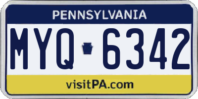 PA license plate MYQ6342