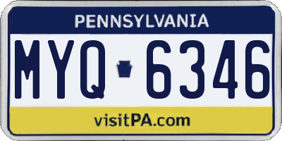 PA license plate MYQ6346