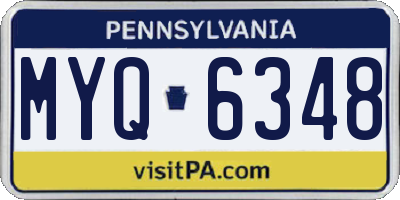 PA license plate MYQ6348