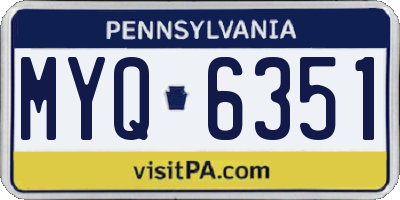 PA license plate MYQ6351