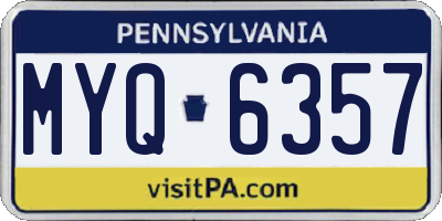 PA license plate MYQ6357