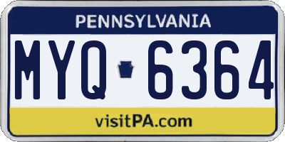 PA license plate MYQ6364