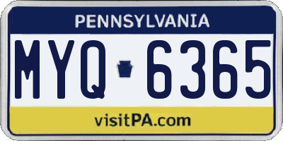 PA license plate MYQ6365