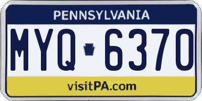 PA license plate MYQ6370