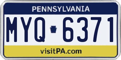 PA license plate MYQ6371