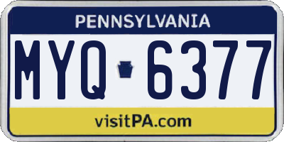 PA license plate MYQ6377