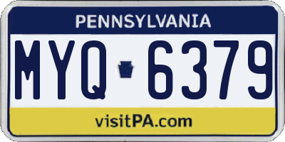 PA license plate MYQ6379