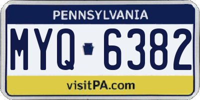 PA license plate MYQ6382