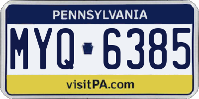 PA license plate MYQ6385
