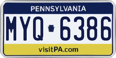 PA license plate MYQ6386