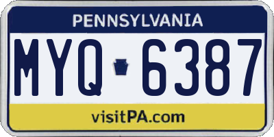 PA license plate MYQ6387