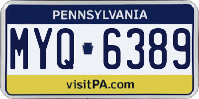 PA license plate MYQ6389