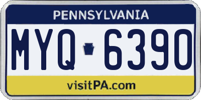 PA license plate MYQ6390