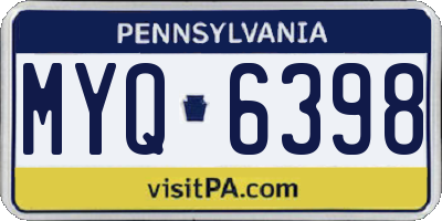 PA license plate MYQ6398
