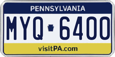 PA license plate MYQ6400