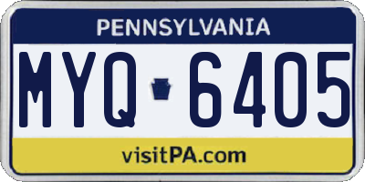 PA license plate MYQ6405