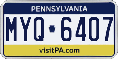 PA license plate MYQ6407