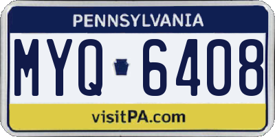 PA license plate MYQ6408