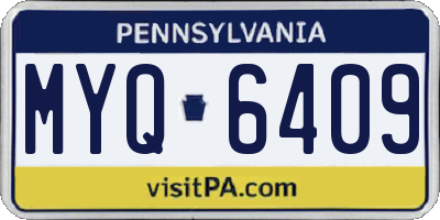PA license plate MYQ6409