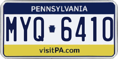 PA license plate MYQ6410
