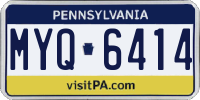 PA license plate MYQ6414