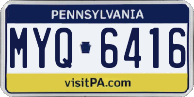 PA license plate MYQ6416