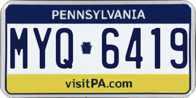 PA license plate MYQ6419