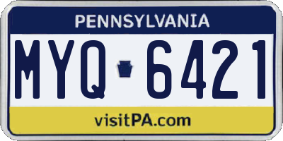 PA license plate MYQ6421