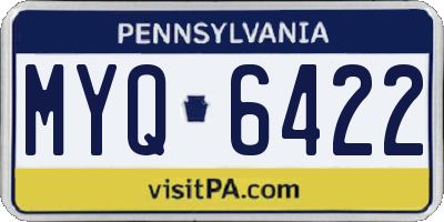 PA license plate MYQ6422