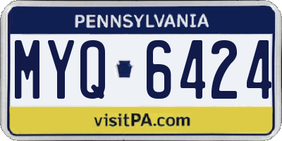 PA license plate MYQ6424
