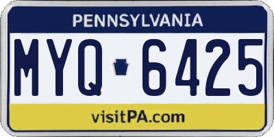 PA license plate MYQ6425