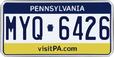 PA license plate MYQ6426