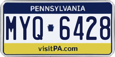 PA license plate MYQ6428