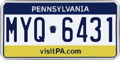 PA license plate MYQ6431