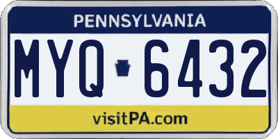 PA license plate MYQ6432