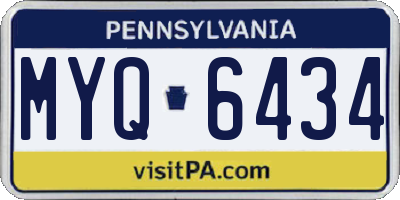PA license plate MYQ6434
