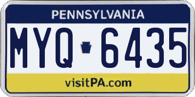 PA license plate MYQ6435