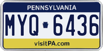 PA license plate MYQ6436