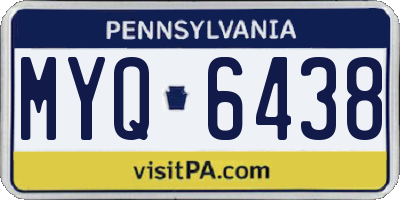 PA license plate MYQ6438