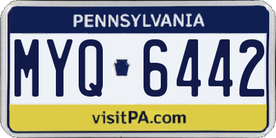 PA license plate MYQ6442
