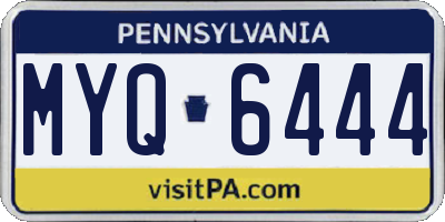 PA license plate MYQ6444