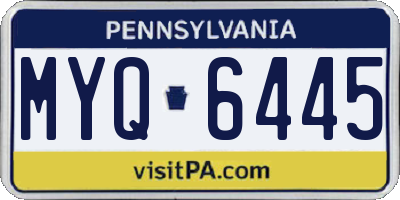 PA license plate MYQ6445