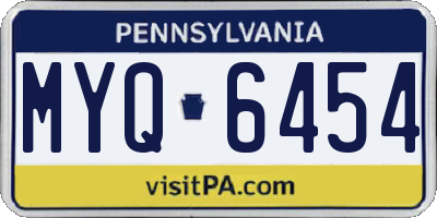 PA license plate MYQ6454