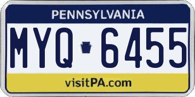 PA license plate MYQ6455