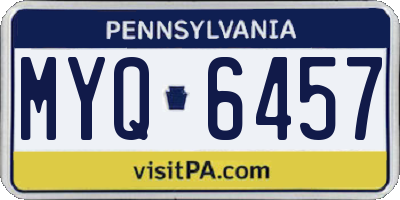 PA license plate MYQ6457