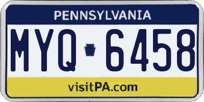 PA license plate MYQ6458