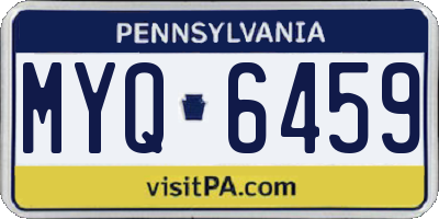 PA license plate MYQ6459